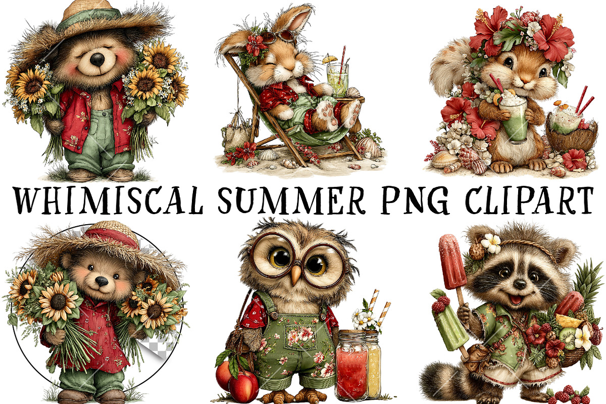 Whimsical Summer PNG Clipart, a Seasonal Illustration by OK Design (Photo 2 of 6)