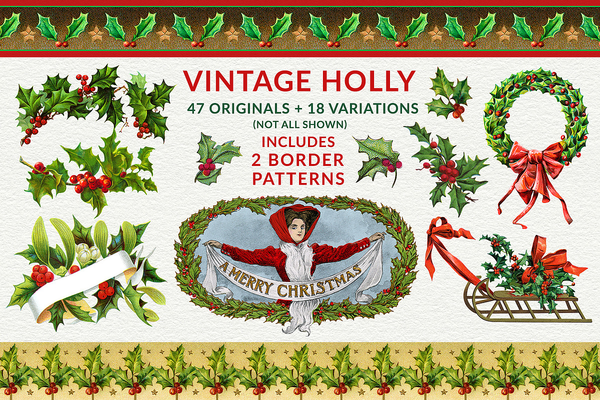 Complete Vintage Christmas Graphics, a Seasonal Illustration by French Kiss Collections (Photo 16 of 28)