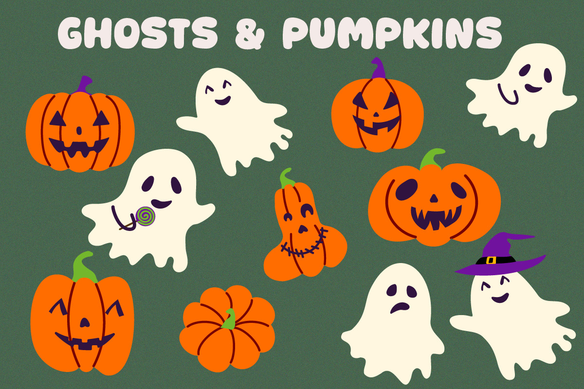 Cute Spooky Halloween Vector Clipart, an Object Graphic by Olexandra Mur (Photo 4 of 13)