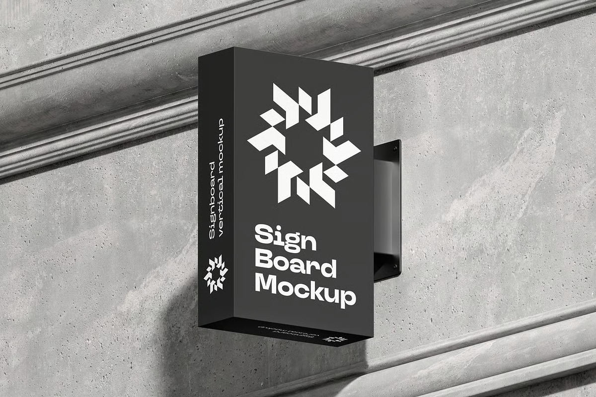 Signboard Vertical Mock-up, an Advertising Mockup by zippypixelstudio (Photo 6 of 14)