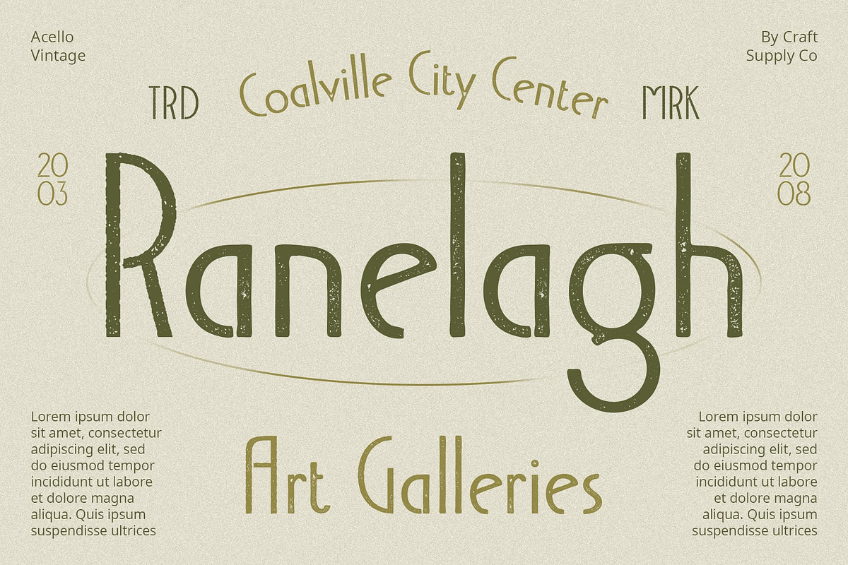 Acello Vintage, a Sans Serif Font by Craft Supply Co. (Photo 4 of 8)