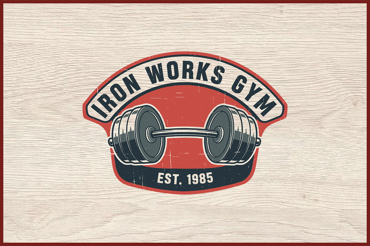 10 Vintage Gym Fitness Badge Logo, a Sport Illustration by Artivon (Photo 8 of 11)