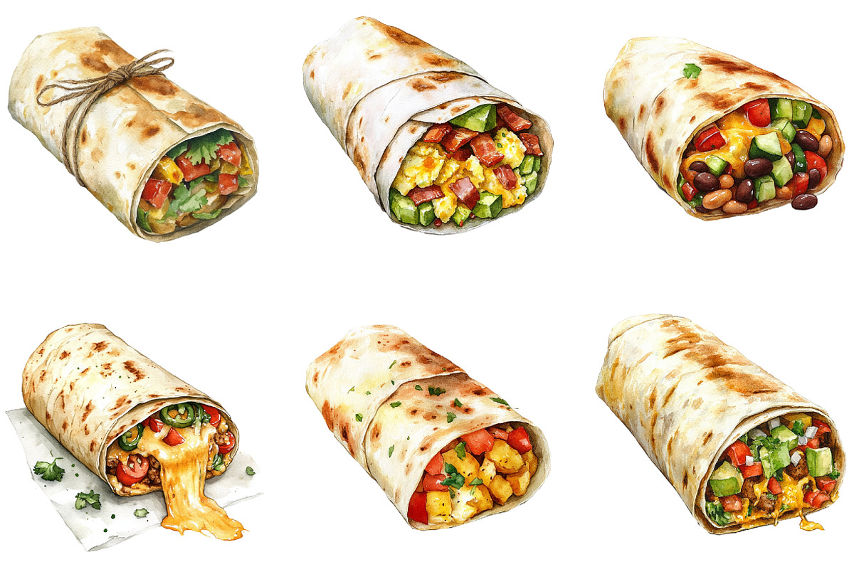 Burritos Sublimation Clipart, an Illustration by DreamArtGraphic (Photo 2 of 4)