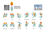 Rio 36 Sports icons: Fire head Style, a Background Graphic by Foxyard studio (Thumbnail 3 of 5)