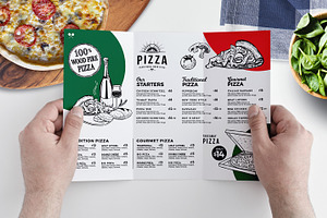 Tri-Fold Pizza Menu Template