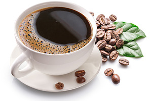 Roasted coffee beans and leaves, a Food & Drink Photo by Volff