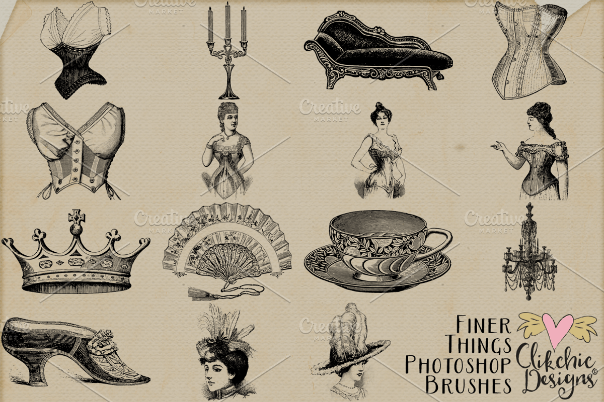 Finer Things Vintage Brushes, a Brush Add-On by Clikchic Designs (Photo 2 of 4)