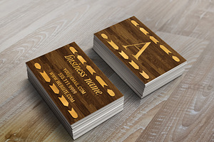 Wood & Gold Foil Arrow Business Card