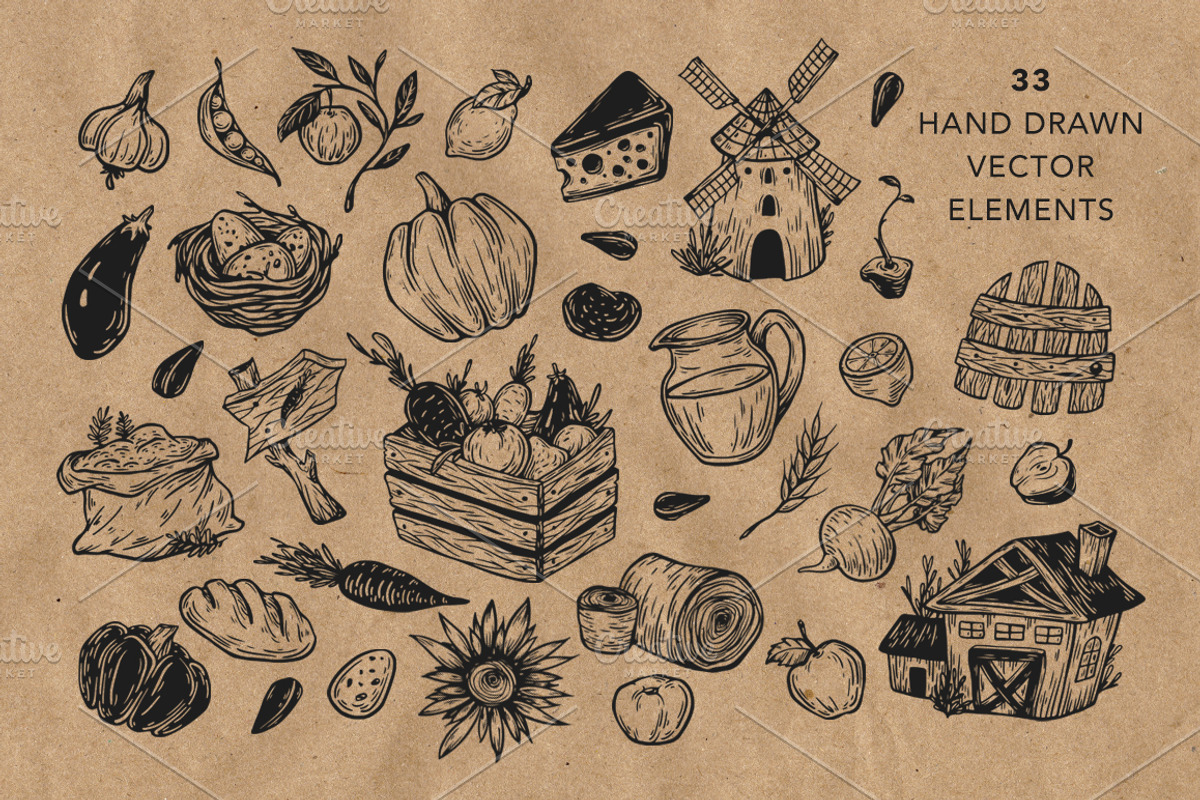 Organic Farming. Fresh market., an Illustration by Olga Olmix (Photo 2 of 7)