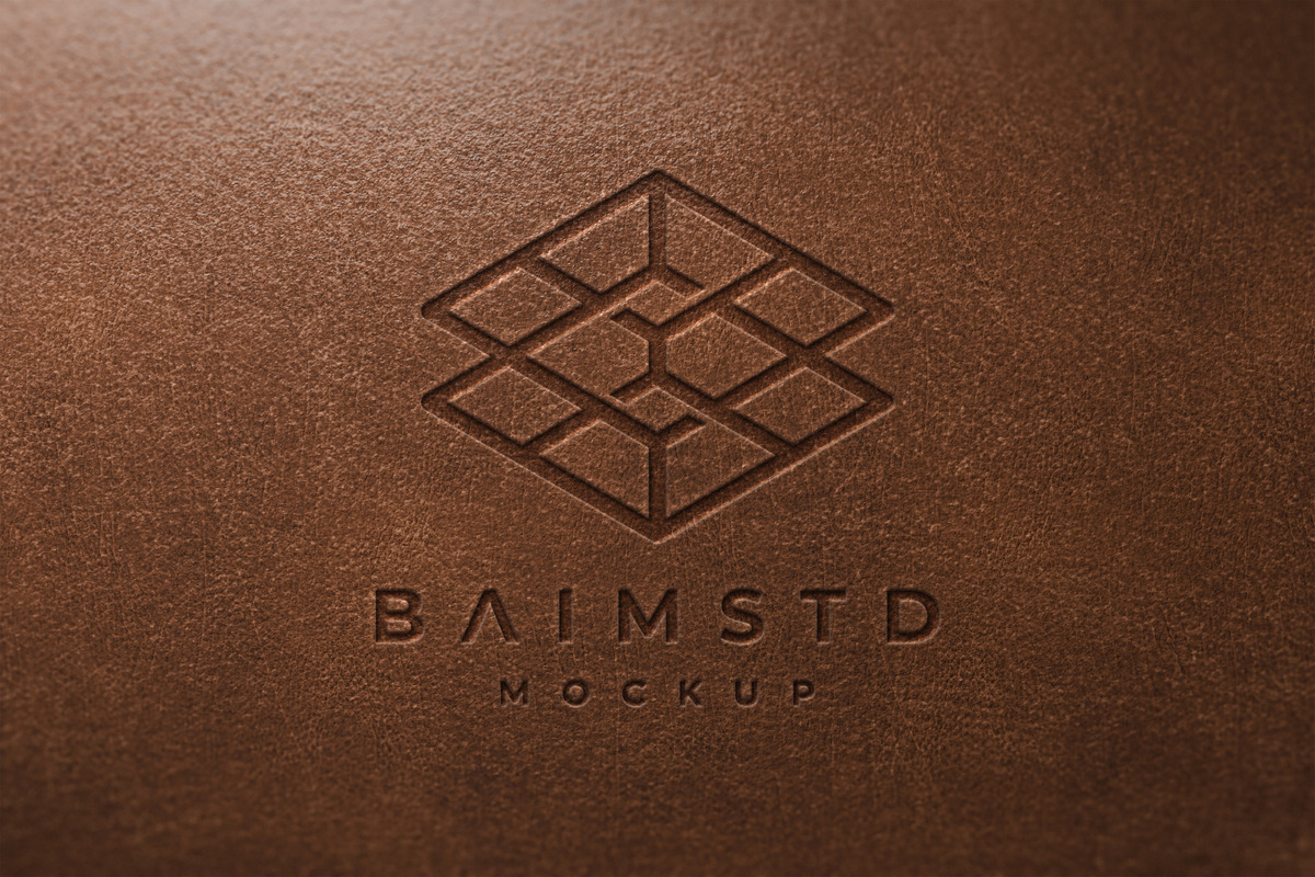 Engraved Leather Logo Mockup, a Merchandise Mockup by baim_std
