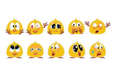 10 Chick Emoticon Stickers