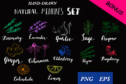 Natural Medicine Watercolor Set, a Food Illustration by Maria Zebroff (Thumbnail 5 of 5)
