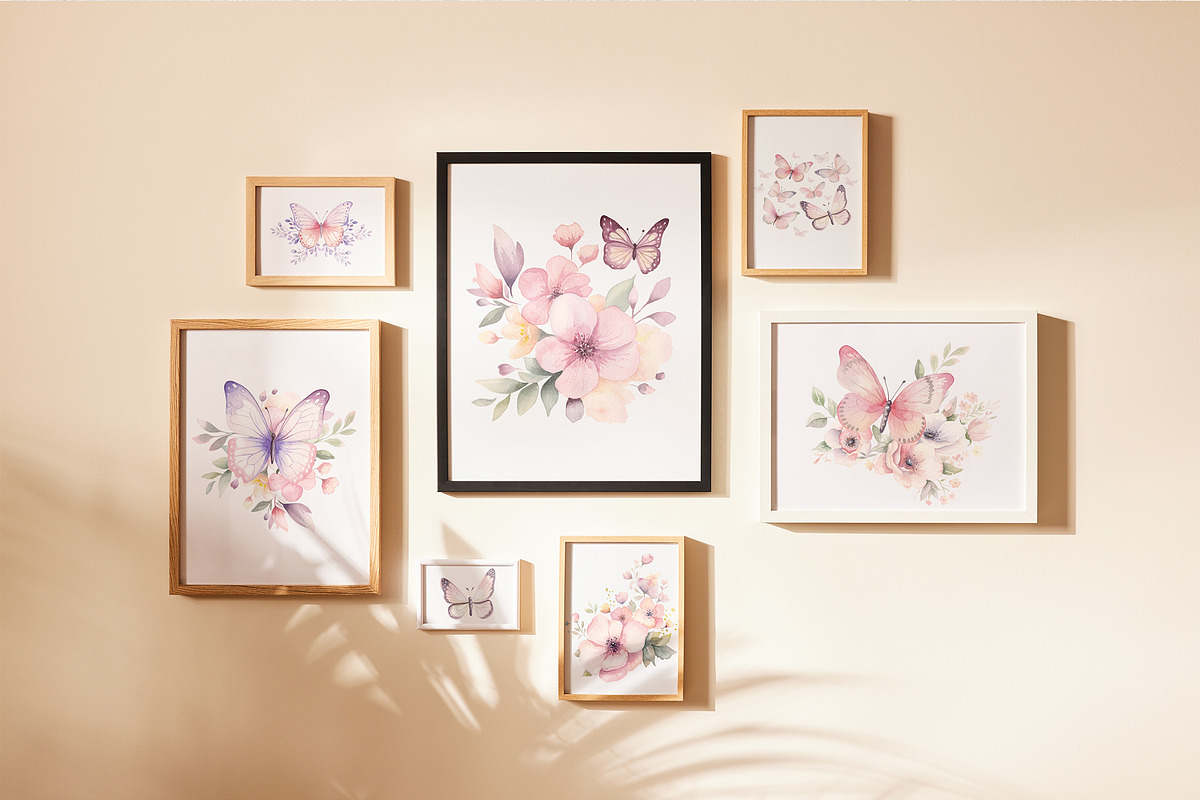 Watercolour Butterflies and Flowers, an Illustration by Lemon design (Photo 12 of 17)