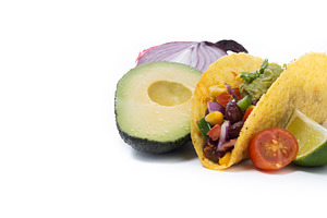 Vegan mexican Taco with beans and guacamole, a Food & Drink Photo by etorres69