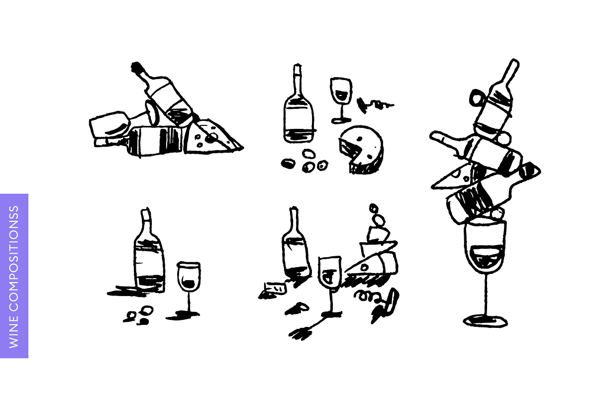 Wine vector illustrations, an Illustration by Tanka (Photo 5 of 7)