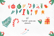 Watercolor Winter Friends, a Decorative Illustration by TanataDesign (Thumbnail 3 of 10)