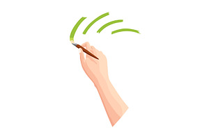 Hand holding paintbrush. Brush, an Illustration by Things for designers