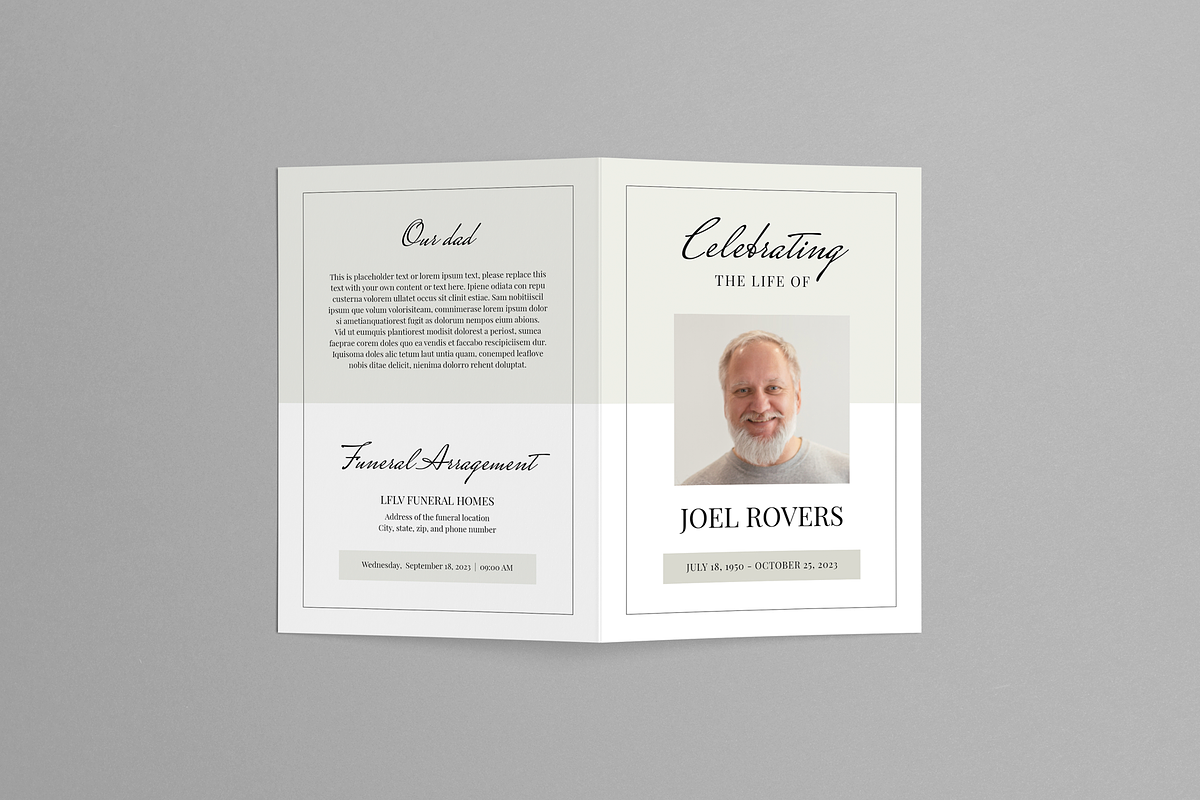 Funeral Program | MS Word & Indesign, a Brochure Template by Leaflove (Photo 3 of 5)