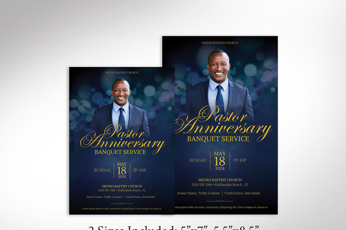 Pastor Anniversary Banquet Flyer, a Flyer Template by Four C Graphic (Photo 2 of 10)