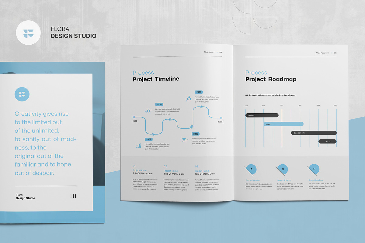 FLORA | White Paper Template, a Brochure Template by KreateTribe (Photo 5 of 10)