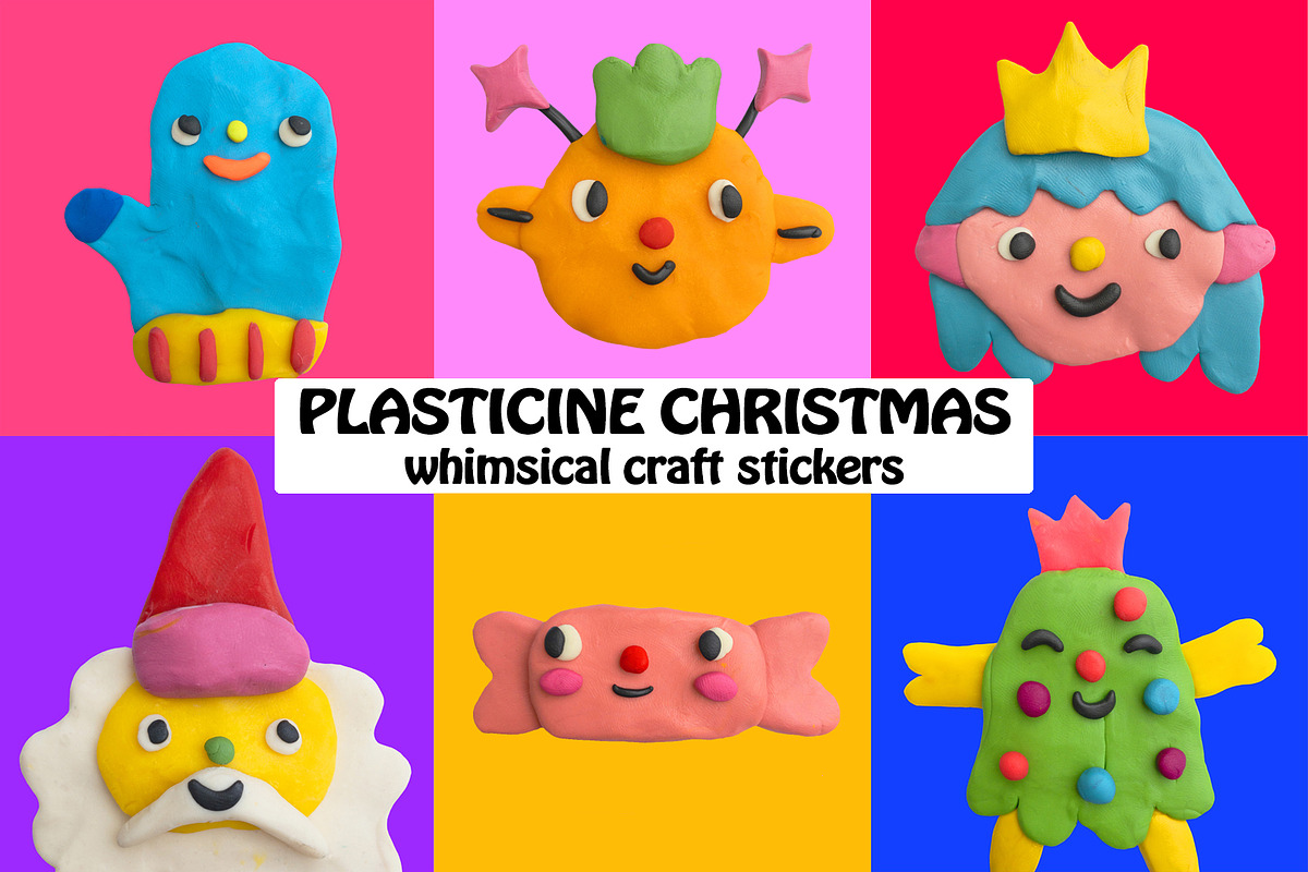 PLASTISINE CHRISTMAS-90s 3D STICKER, an Illustration by okchizh (Photo 1 of 11)