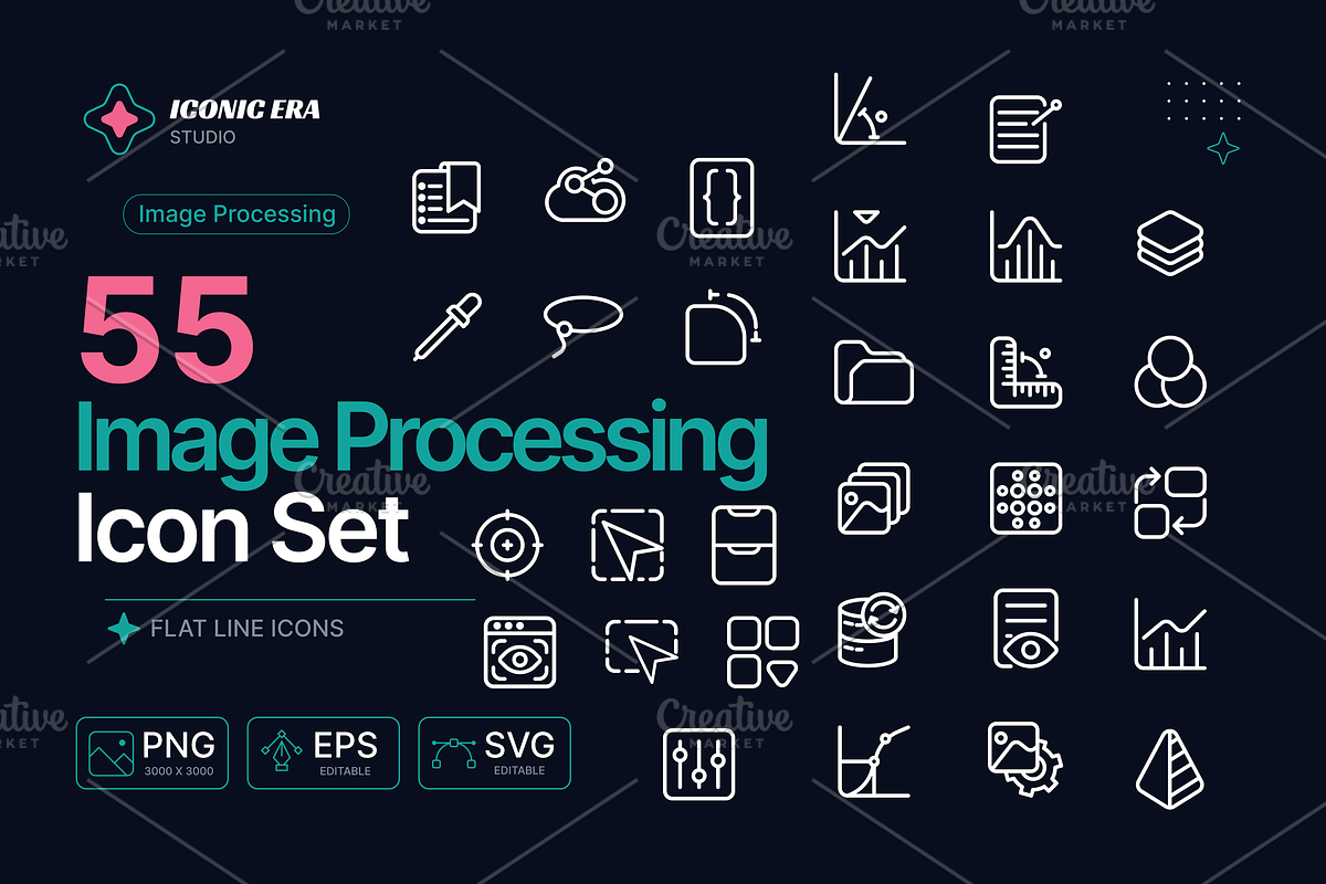 55 Image Processing Icons, an Outline Icon by Iconic Era (Photo 2 of 3)