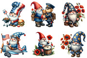 Watercolor Memorial Day Gnomes, a Seasonal Illustration by DreamArtGraphic (Thumbnail 2 of 4)