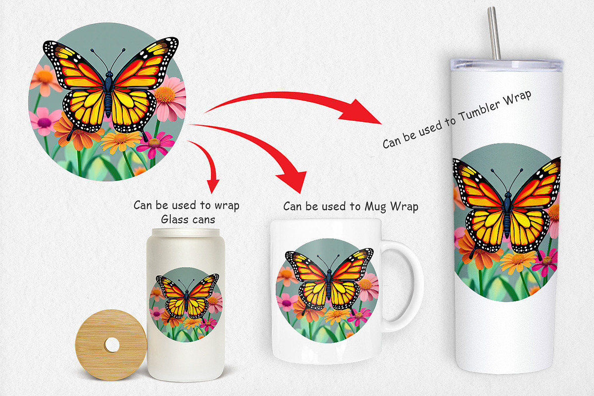 Wildflower Butterfly Clipart, a Graphic by Artnoy (Photo 4 of 5)