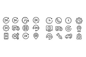 Various clock and service icons, a Technology Photo by ZinetroN