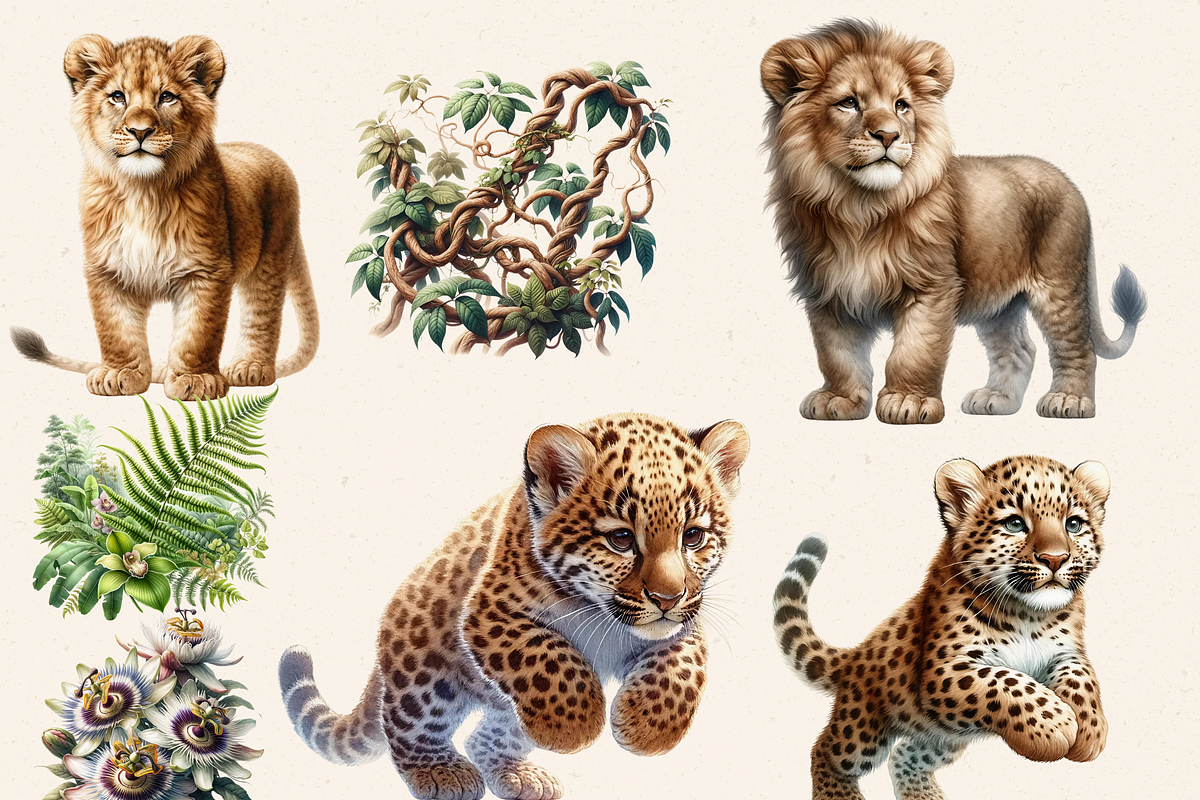 SAFARI JUNGLE ANIMALS CLIPART PACK, an Animal Illustration by Daring Digies (Photo 5 of 10)