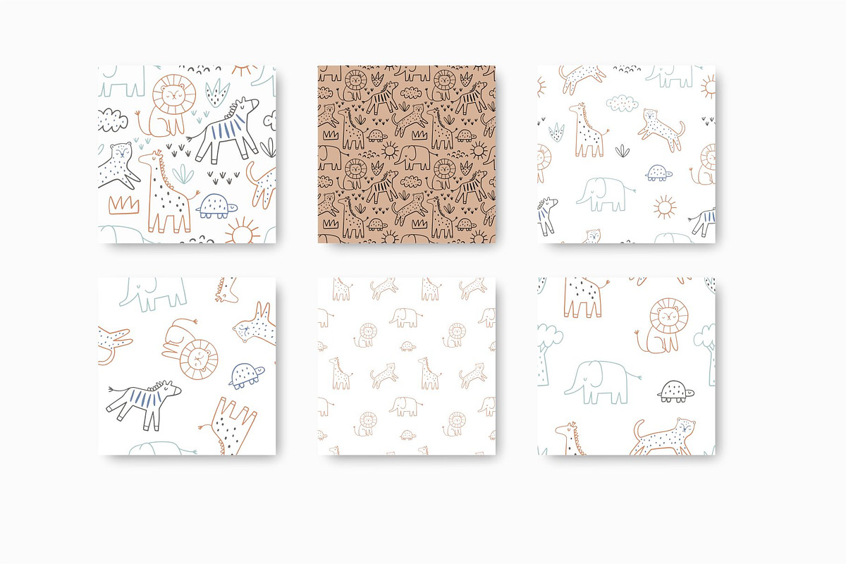 Safari Animals Doodle Clipart, a Decorative Illustration by Barkova Nadya (Photo 4 of 6)