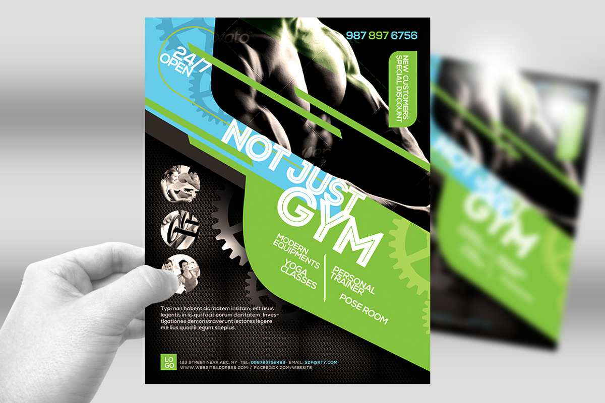 Fitness Flyer / Gym Flyer V5, a Flyer Template by Satgur Graphic Design (Photo 2 of 3)