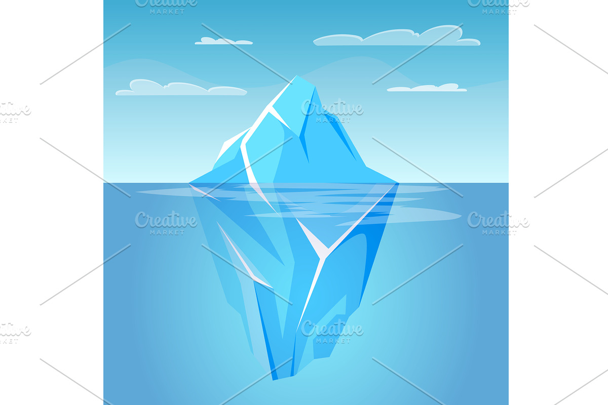 Underwater iceberg. Ice berg, an Illustration by Stock-Smart-Start