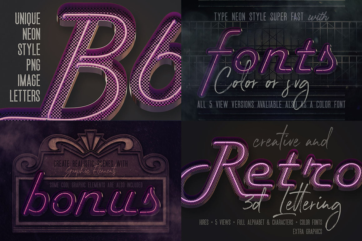 SALE Neon Lettering Super Bundle, a Graphic by TVartworks (Photo 24 of 27)