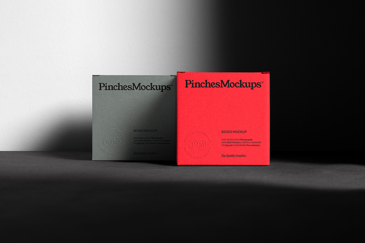 Embossed Square Boxes Mockup PMBM18, a Packaging Mockup by PinchesMockups© (Photo 6 of 6)
