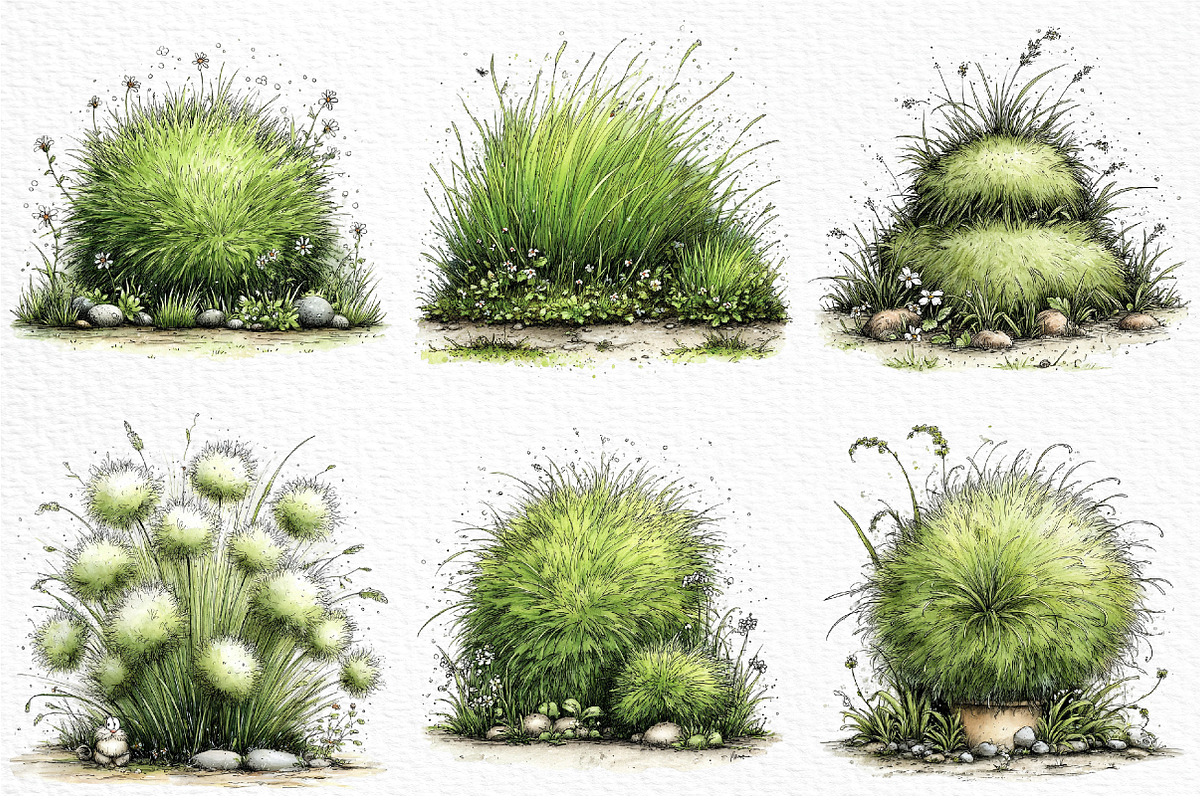 Watercolor Spring Green Grass Clipar, an Illustration by Craft Nest (Photo 4 of 6)