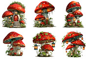 Whimsical Forest Mushroom Clipart, an Illustration by DreamArtGraphic (Thumbnail 3 of 5)