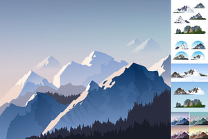 Vector Mountains Set