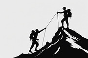 Mountain Hiking Silhouette Set, an Illustration by BIPLOB EXPERT (Thumbnail 16 of 21)
