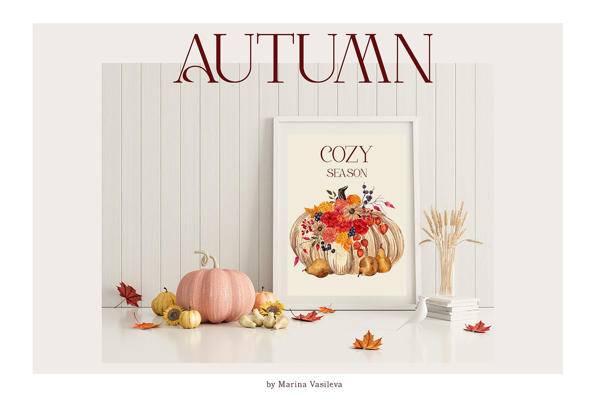 AUTUMN. Hand draw watercolor, an Object Graphic by ma_i_vi (Photo 12 of 14)