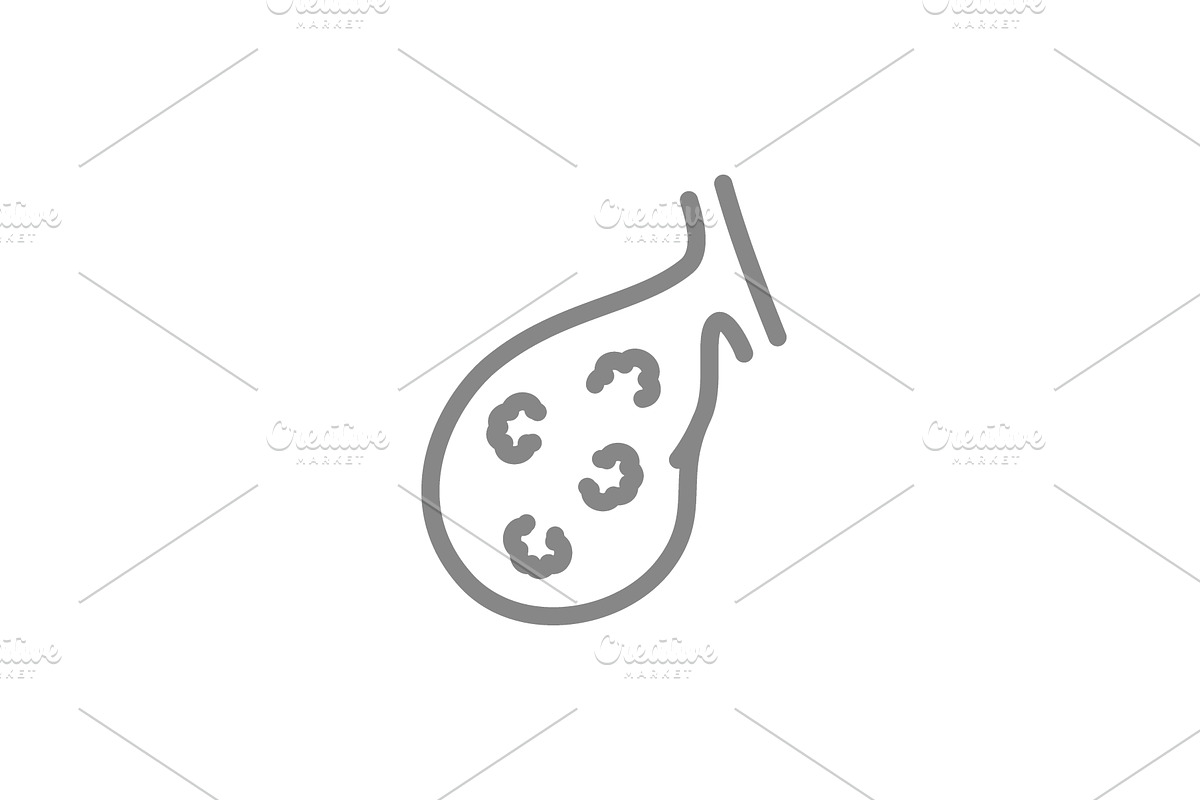 Gallbladder with tumors line icon, an Object Illustration by GraphiShop