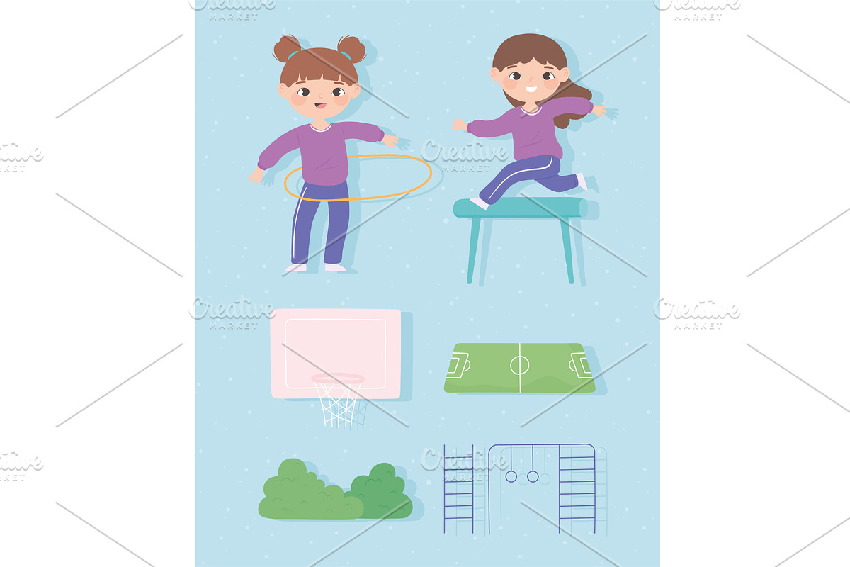 girls playing sport, a Person Illustration by studiogstock