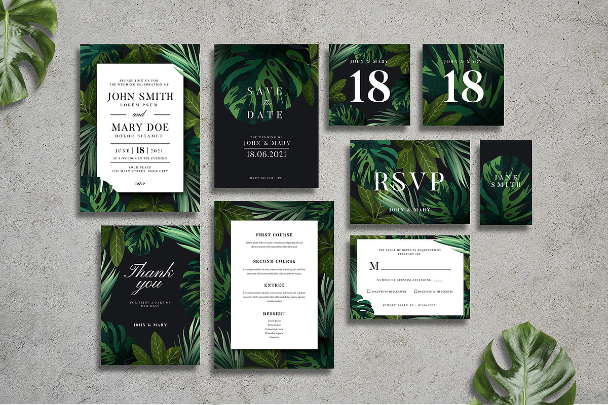 Tropical Wedding Invitation Suite, an Invitation Template by Vynetta (Photo 2 of 5)