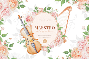 Musical instrument flower clipart