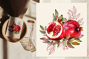Pomegranate fruits, a Food Illustration by Jeanna Draw (Thumbnail 1 of 10)