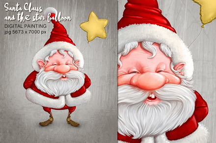 SANTA and the star balloon