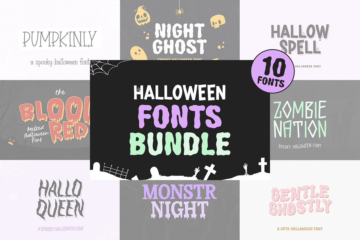 Halloween fonts bundle, a Handwritten Font by supfonts (Photo 1 of 12)
