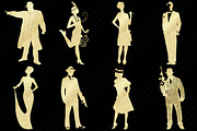 Gatsby Gold Foil People Clip Art, a Person Illustration by FrankiesDaughtersDesign (Thumbnail 4 of 5)