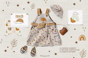 Dinosaur clipart and pattern kids, an Animal Illustration by polikarpovaart (Thumbnail 3 of 12)