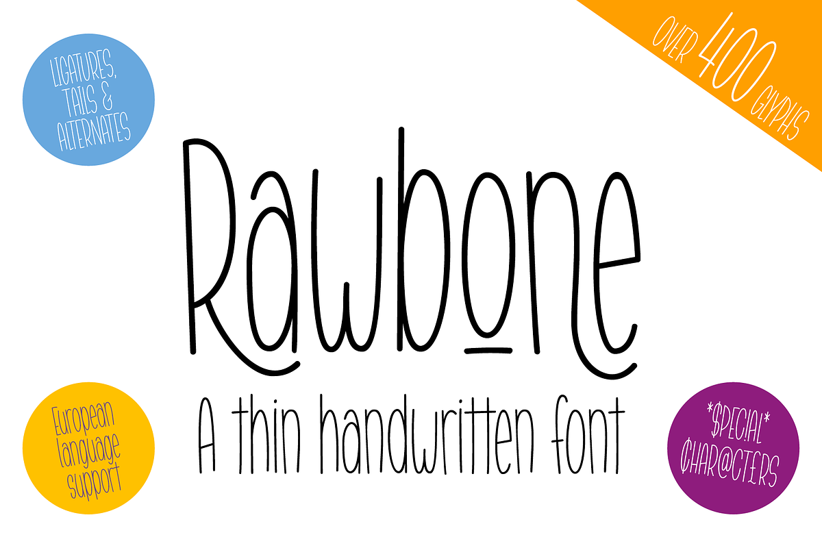 Rawbone fun handwritten font +extras, a Font by Little Type Factory (Photo 1 of 10)